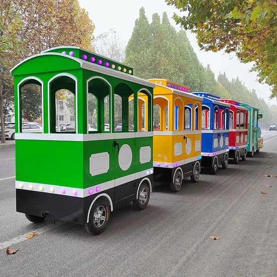 Amusement Park Children Games Kiddie Electric Battery Trackless Train Rides 