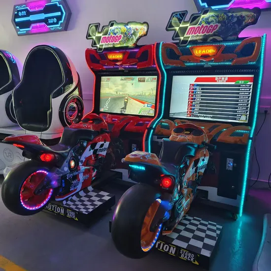 Indoor Amusement Park Coin Operated Dynamic Arcade Game Machine Motorcycle Racing Car Video Games Driving Simulator 