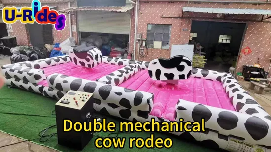 Hot sale Double Inflatable Mechanical Rodeo Bull Rides for Outdoor Amusement Parks and Carnivals 